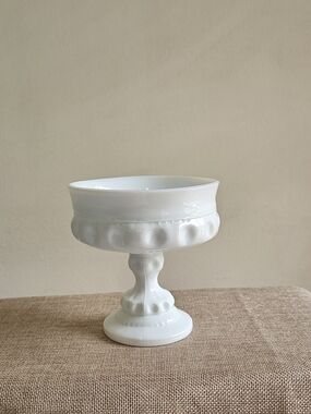 Indiana Glass White Milk Glass Pedestal Compote